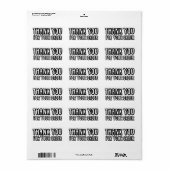 Bedankt voor uw bestelling Black Small Business Etiket (Full Sheet)