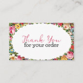 Bedankt voor uw bestelling bloemenwinkel insert visitekaartje (Voorkant)