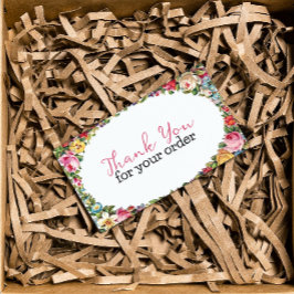 Bedankt voor uw bestelling bloemenwinkel insert visitekaartje