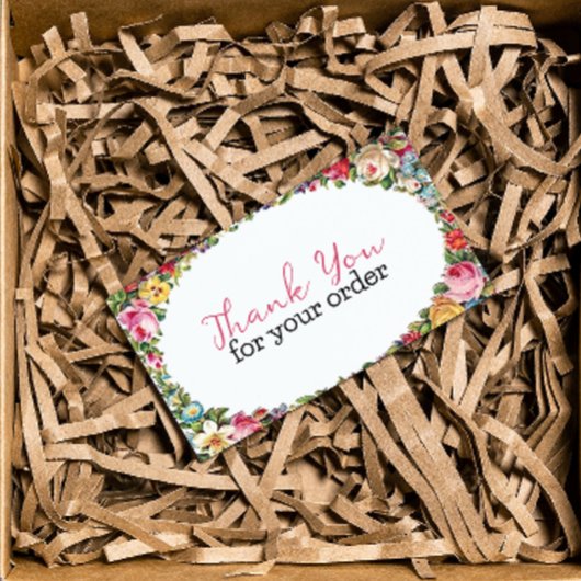 Bedankt voor uw bestelling bloemenwinkel insert visitekaartje