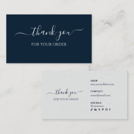 Bedankt voor uw bestelling Blue Business Insteekka Visitekaartje