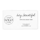 Bedankt voor uw bestelling Business Logo Chic Whit Etiket (Voorkant)