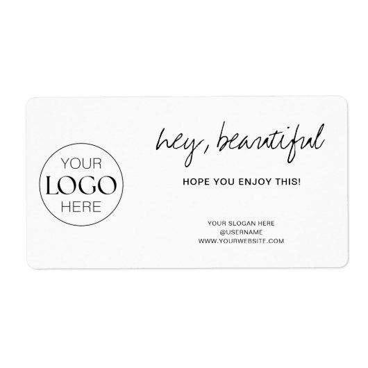 Bedankt voor uw bestelling Business Logo Chic Whit Etiket (Voorkant)