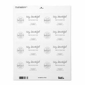 Bedankt voor uw bestelling Business Logo Chic Whit Etiket (Full Sheet)