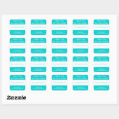 Bedankt voor uw bestelling Business Turquoise Stri Vierkante Sticker (Vel)