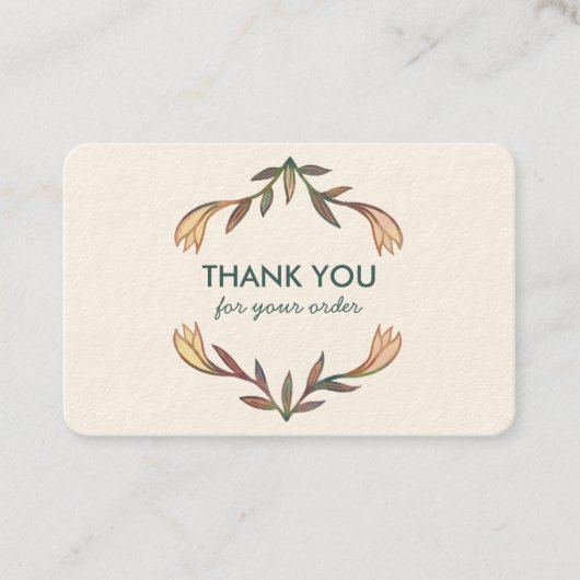 BEDANKT voor uw BESTELLING Chic Elegant Lily Lijst Visitekaartje (Voorkant)