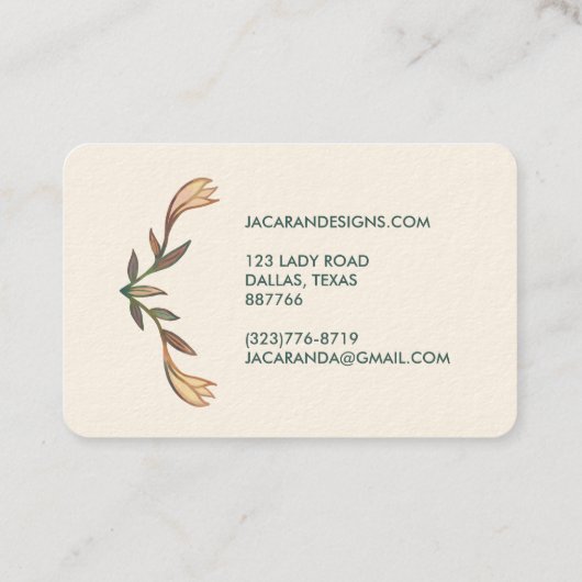 BEDANKT voor uw BESTELLING Chic Elegant Lily Lijst Visitekaartje (Achterkant)