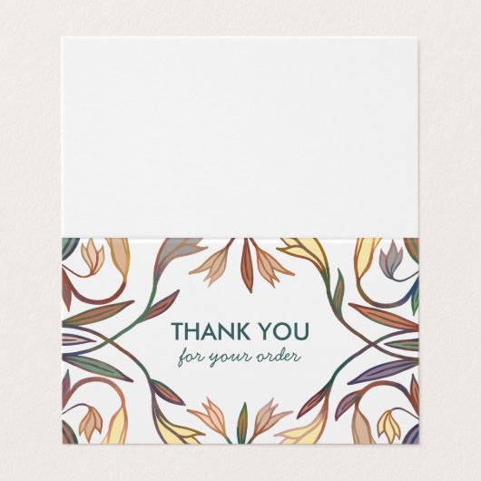 BEDANKT voor uw BESTELLING Chic Elegant Lily Lijst Visitekaartje (Buitenkant ongevouwen)