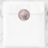 Bedankt voor uw bestelling cupcake ronde sticker (Tas)