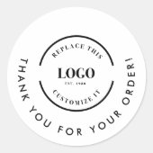 Bedankt voor uw bestelling Custom logo business Ronde Sticker (Voorkant)