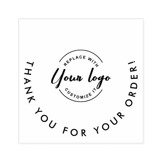 Bedankt voor uw bestelling Custom logo business Rubberstempel (Afrduk)