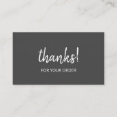 Bedankt voor uw bestelling | Donkergrijs Visitekaartje (Achterkant)