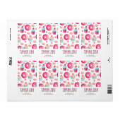 Bedankt voor uw bestelling donut en cupcake patroo etiket (Full Sheet)