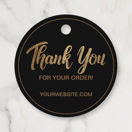  "Bedankt voor uw bestelling" Faux Gold Bedankjes Labels (Achterkant)