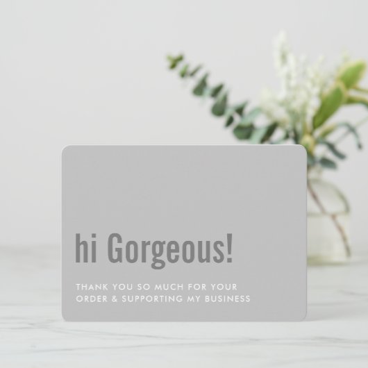 BEDANKT VOOR UW BESTELLING fun insert grijs (Staand voorkant)