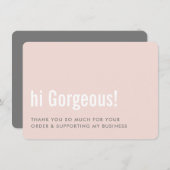 BEDANKT VOOR UW BESTELLING fun insert roze grijs (Voorkant / Achterkant)