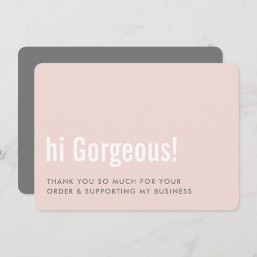 BEDANKT VOOR UW BESTELLING fun insert roze grijs (Voorkant / Achterkant)