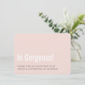 BEDANKT VOOR UW BESTELLING fun insert roze grijs (Staand voorkant)