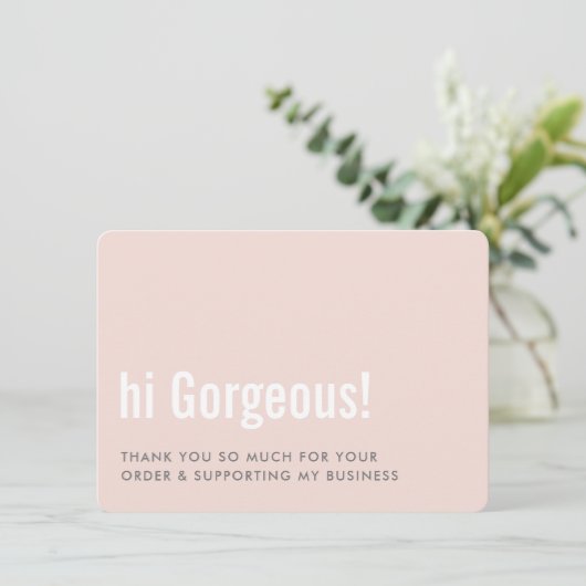 BEDANKT VOOR UW BESTELLING fun insert roze grijs (Staand voorkant)