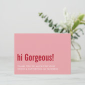 BEDANKT VOOR UW BESTELLING fun insert roze rood (Staand voorkant)