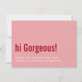 BEDANKT VOOR UW BESTELLING fun insert roze rood (Voorkant)