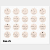 Bedankt voor uw bestelling Girly Blush Roze Ronde Sticker (Vel)