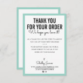 BEDANKT VOOR UW BESTELLING glam insert modern mint (Voorkant / Achterkant)