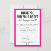 BEDANKT VOOR UW BESTELLING glam insert modern roze (Voorkant)