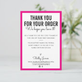 BEDANKT VOOR UW BESTELLING glam insert modern roze (Staand voorkant)