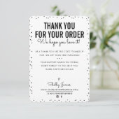 BEDANKT VOOR UW BESTELLING glam insert zwarte vlek (Staand voorkant)