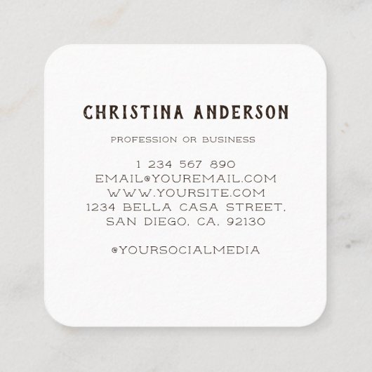 Bedankt voor uw bestelling Hummingbird Wreath Vierkante Visitekaartje (Achterkant)