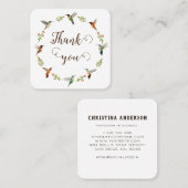 Bedankt voor uw bestelling Hummingbird Wreath Vierkante Visitekaartje (Voorkant / Achterkant)