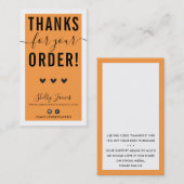 BEDANKT VOOR UW BESTELLING insert bold bright sina Visitekaartje (Voorkant / Achterkant)