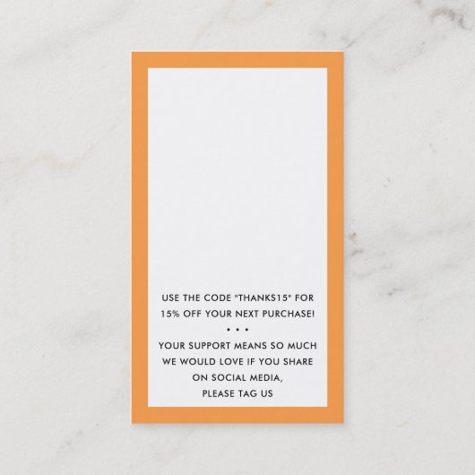 BEDANKT VOOR UW BESTELLING insert bold bright sina Visitekaartje (Achterkant)