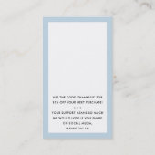 BEDANKT VOOR UW BESTELLING insert bord blauw zwart Visitekaartje (Achterkant)