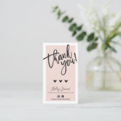 BEDANKT VOOR UW BESTELLING insert classy blush pin Visitekaartje (Staand voorkant)