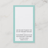 BEDANKT VOOR UW BESTELLING insert classy mint gree Visitekaartje (Achterkant)