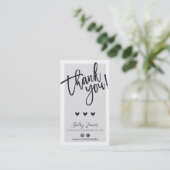 BEDANKT VOOR UW BESTELLING insert classy plain gre Visitekaartje (Staand voorkant)