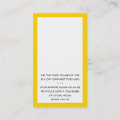 BEDANKT VOOR UW BESTELLING insert fun fel geel Visitekaartje (Achterkant)