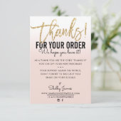 BEDANKT VOOR UW BESTELLING insert goud ombre blush (Staand voorkant)