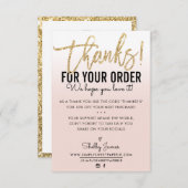 BEDANKT VOOR UW BESTELLING insert goud ombre blush (Voorkant / Achterkant)