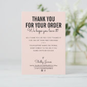 BEDANKT VOOR UW BESTELLING insert modern blush roz (Staand voorkant)