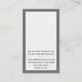 BEDANKT VOOR UW BESTELLING insert modern grijs Visitekaartje (Achterkant)