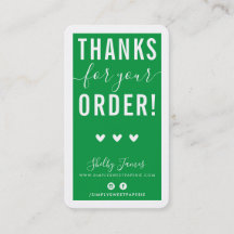 BEDANKT VOOR UW BESTELLING insert modern groen