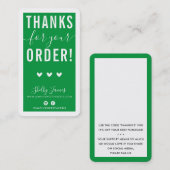 BEDANKT VOOR UW BESTELLING insert modern groen Visitekaartje (Voorkant / Achterkant)