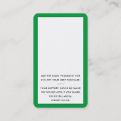 BEDANKT VOOR UW BESTELLING insert modern groen Visitekaartje (Achterkant)