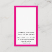 BEDANKT VOOR UW BESTELLING insert modern hot pink Visitekaartje (Achterkant)