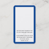 BEDANKT VOOR UW BESTELLING insert modern koninklij Visitekaartje (Achterkant)