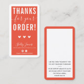 BEDANKT VOOR UW BESTELLING insert modern sinaasapp Visitekaartje (Voorkant / Achterkant)