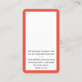 BEDANKT VOOR UW BESTELLING insert modern sinaasapp Visitekaartje (Achterkant)